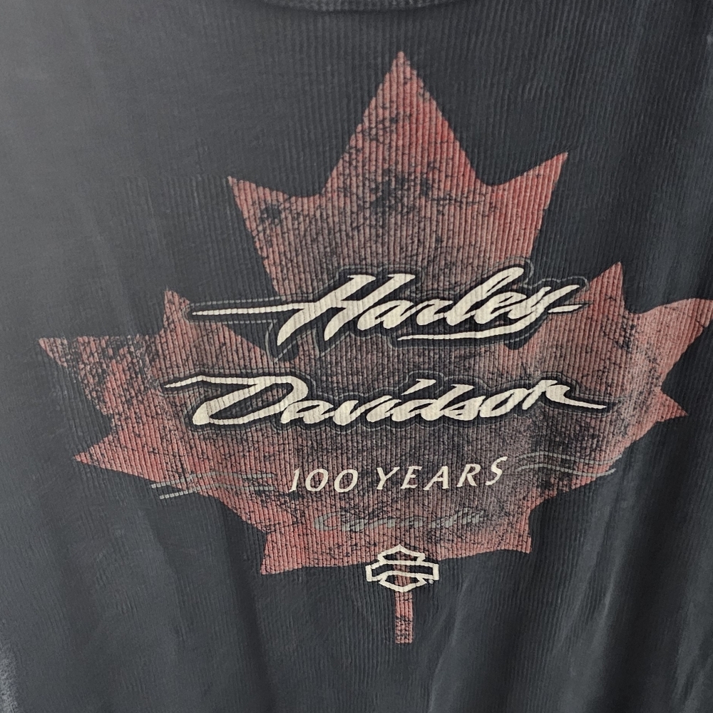 Harley-Davidson Black Tee with Red Maple Leaf